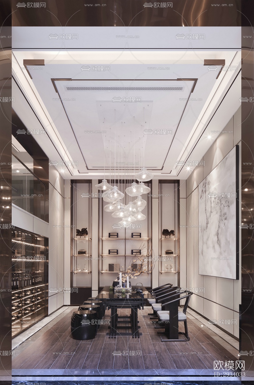 新中式别墅效果图下载（渲染图10）