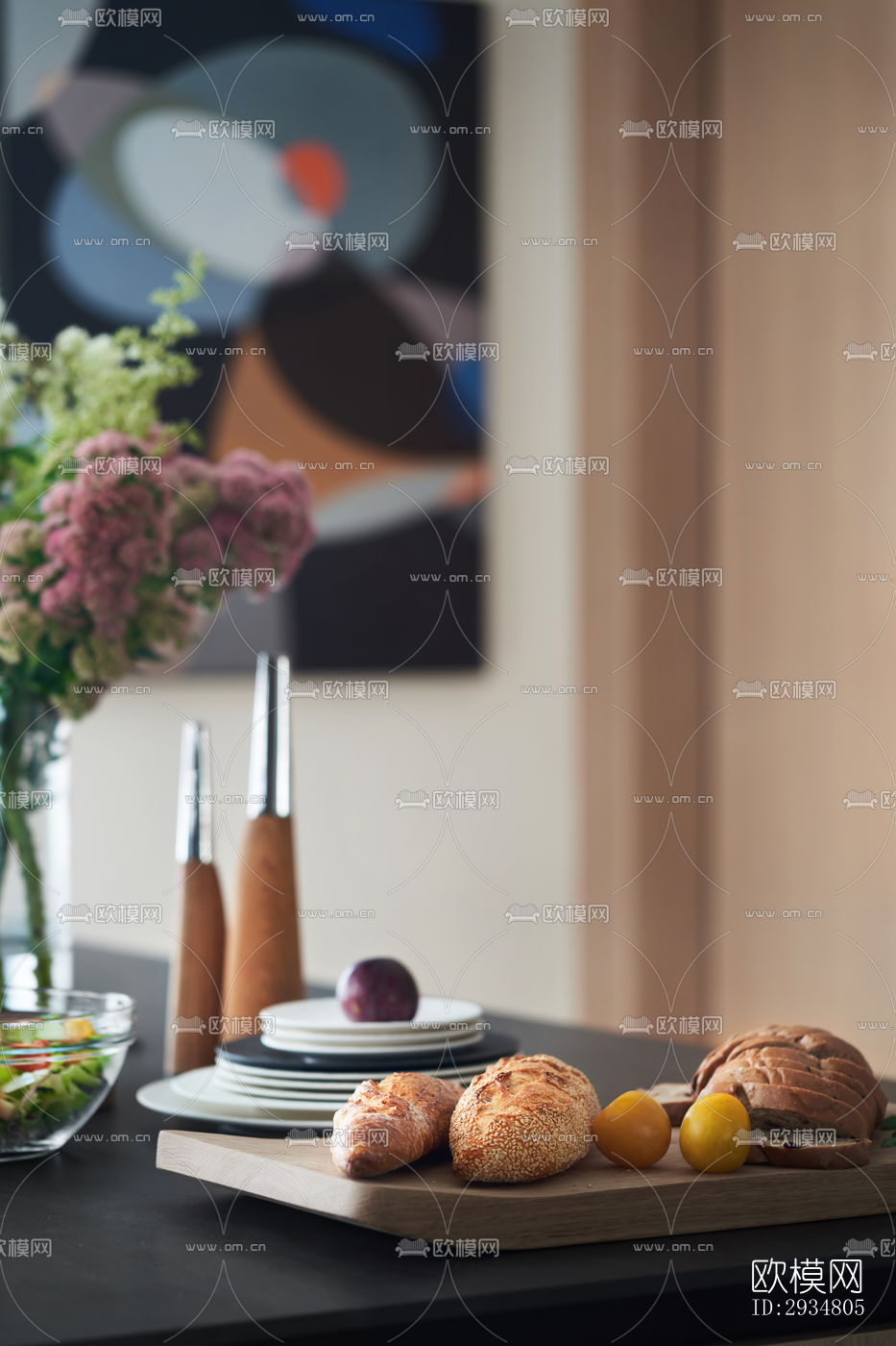 现代平层效果图下载（渲染图7）