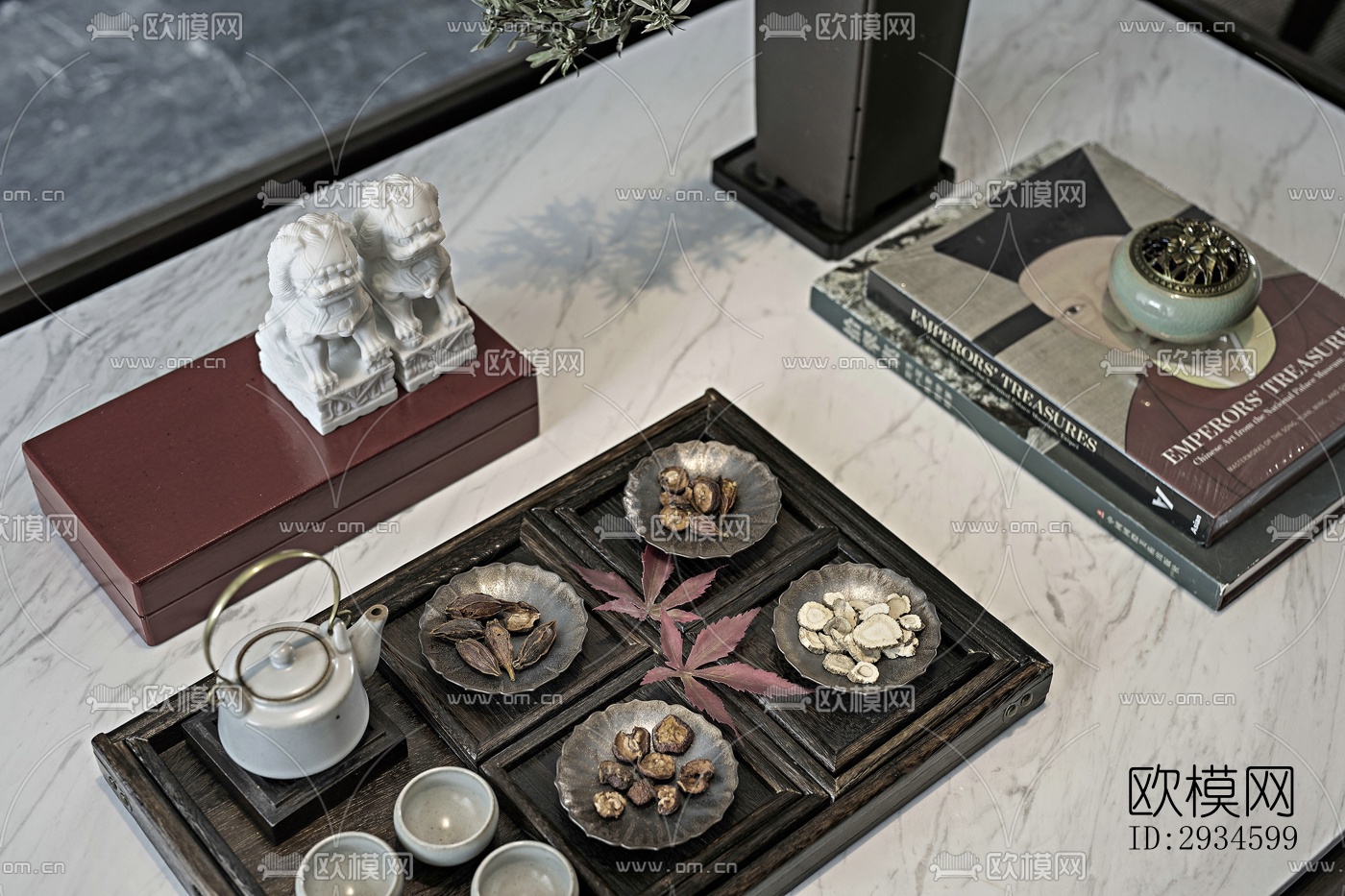 新中式平层效果图下载（渲染图18）