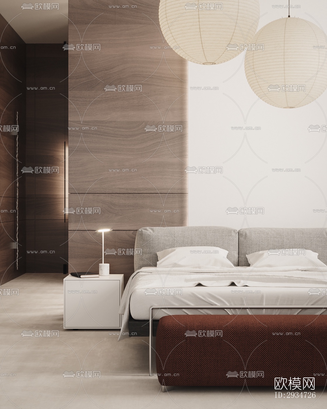 现代平层效果图下载（渲染图9）