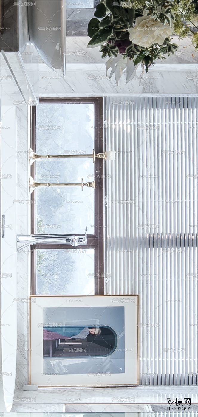 法式平层效果图下载（渲染图7）