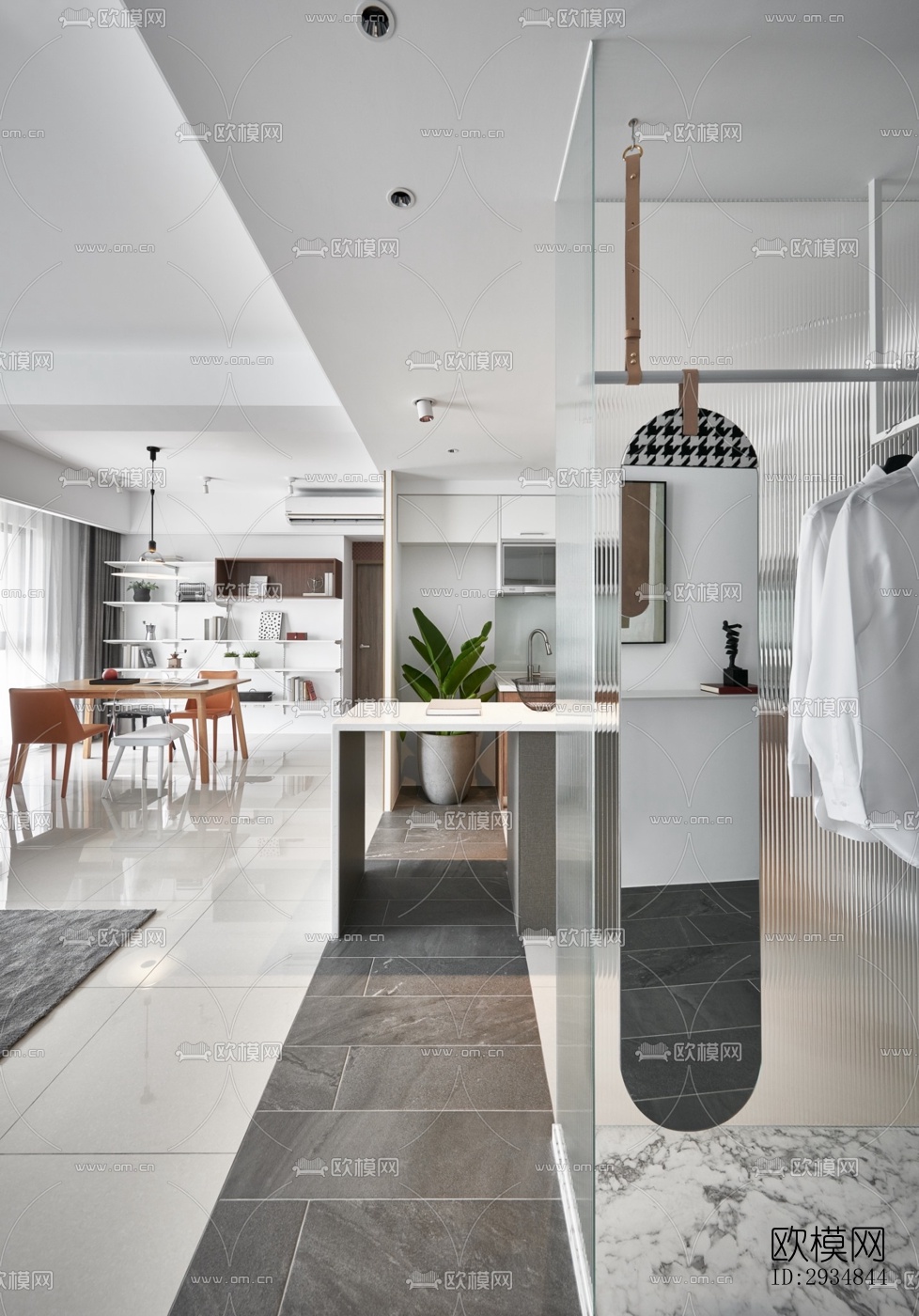 现代平层效果图下载（渲染图14）