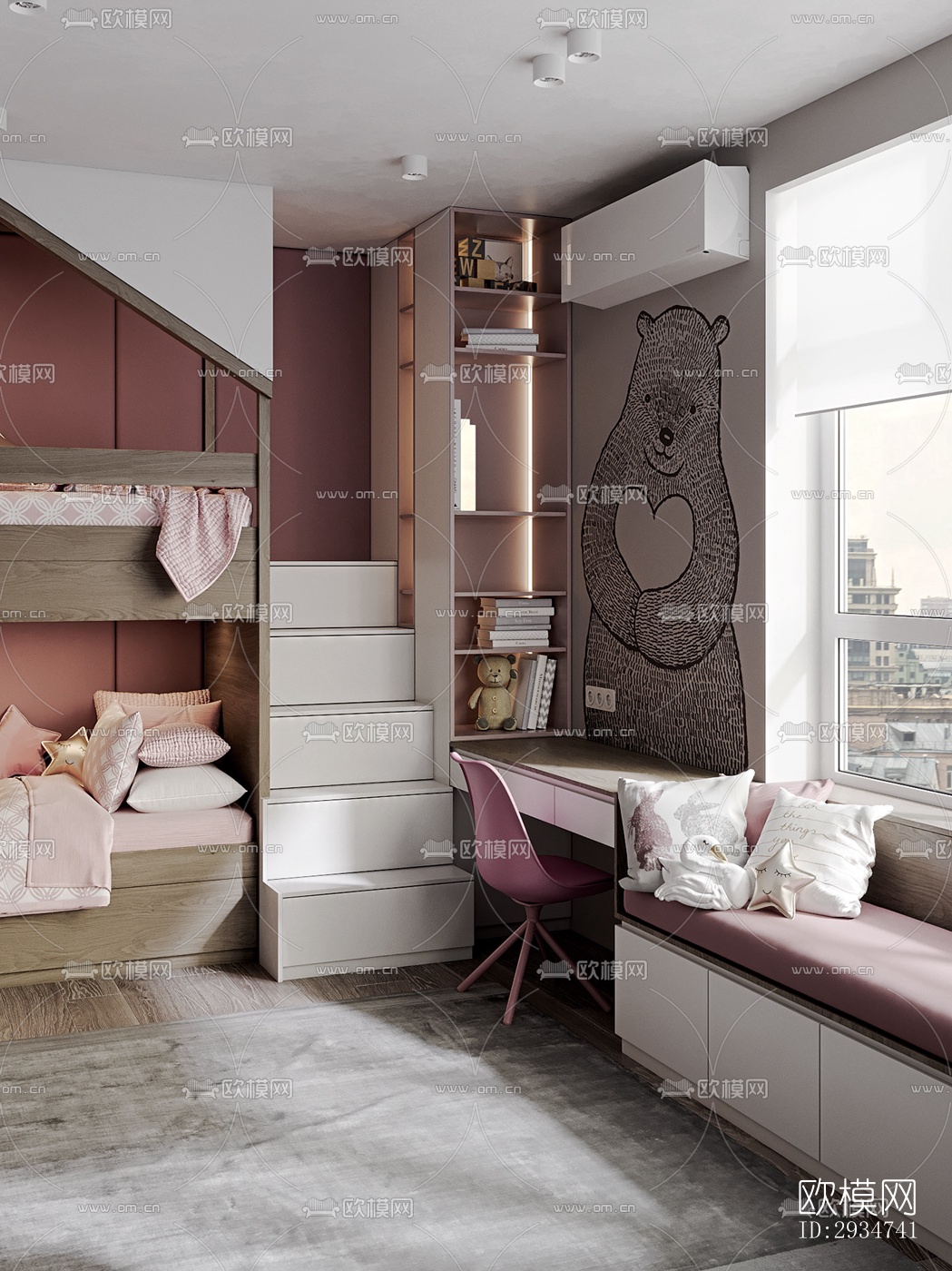 现代平层效果图下载（渲染图11）