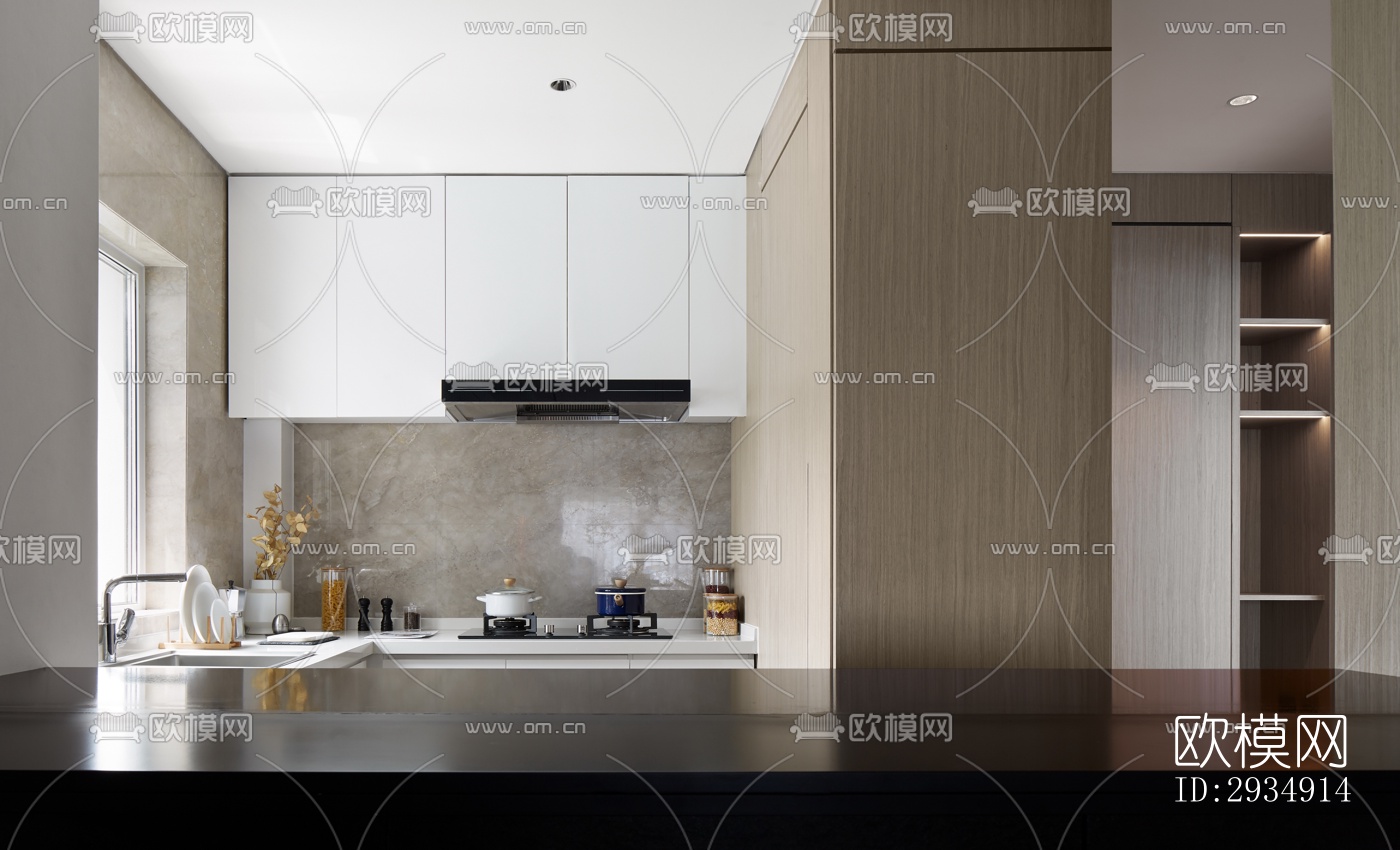 现代平层效果图下载（渲染图8）