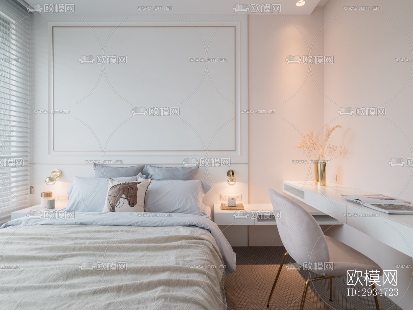 现代平层效果图下载（渲染图12）