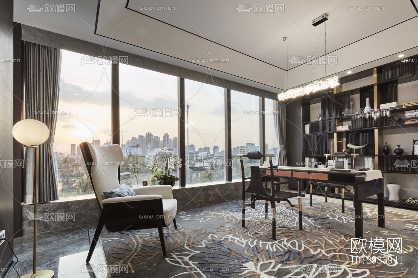 新中式别墅效果图下载（渲染图2）