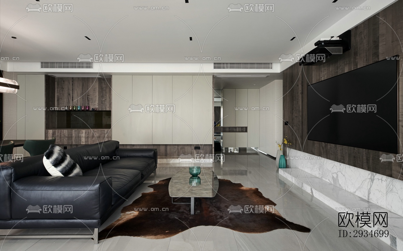 现代平层效果图下载（渲染图14）