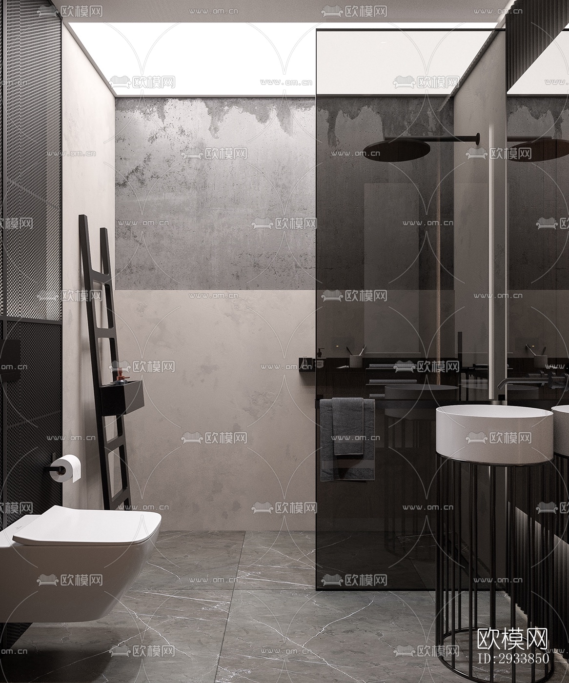 高级灰公寓效果图下载（渲染图8）