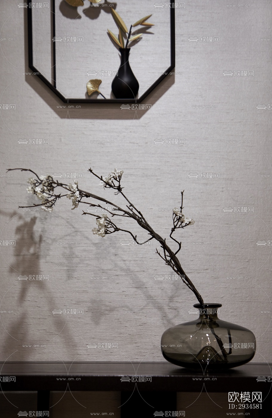 新中式平层效果图下载（渲染图3）