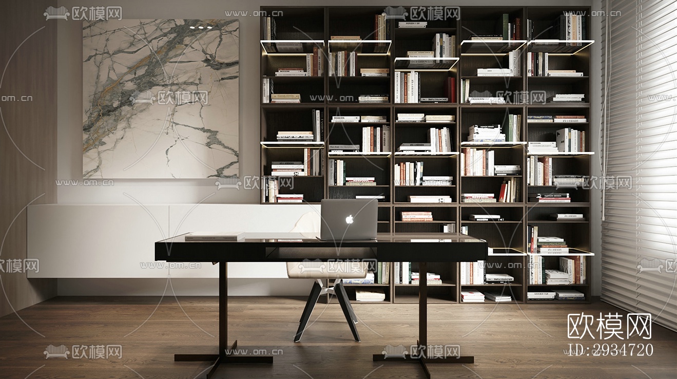 现代平层效果图下载（渲染图8）