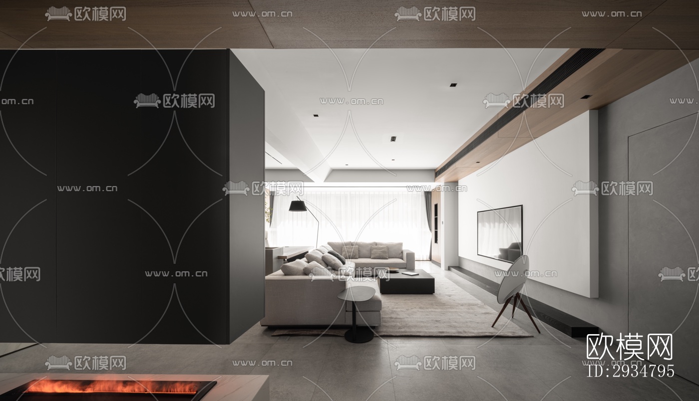 现代平层效果图下载（渲染图20）