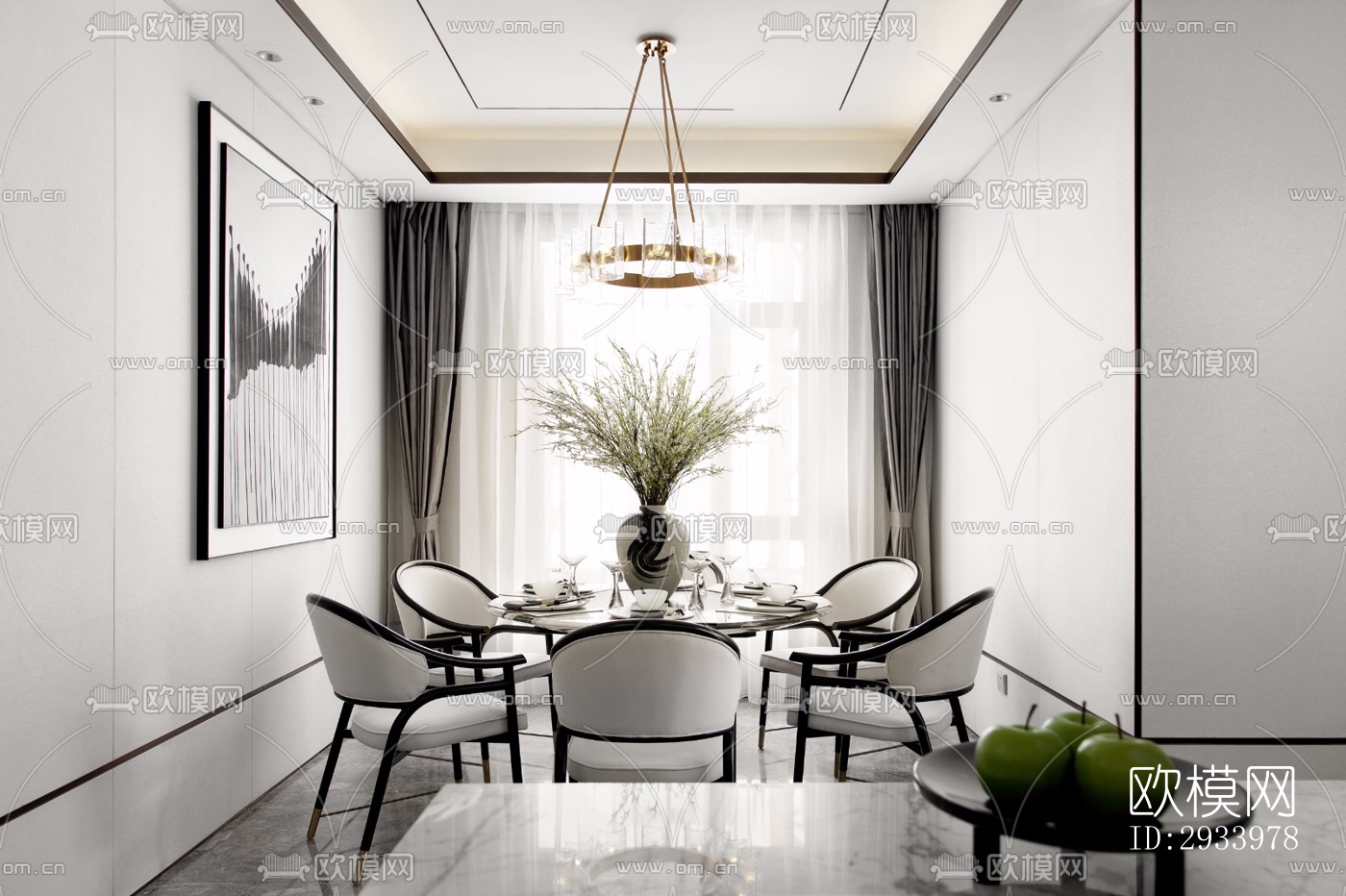 新中式别墅效果图下载（渲染图9）