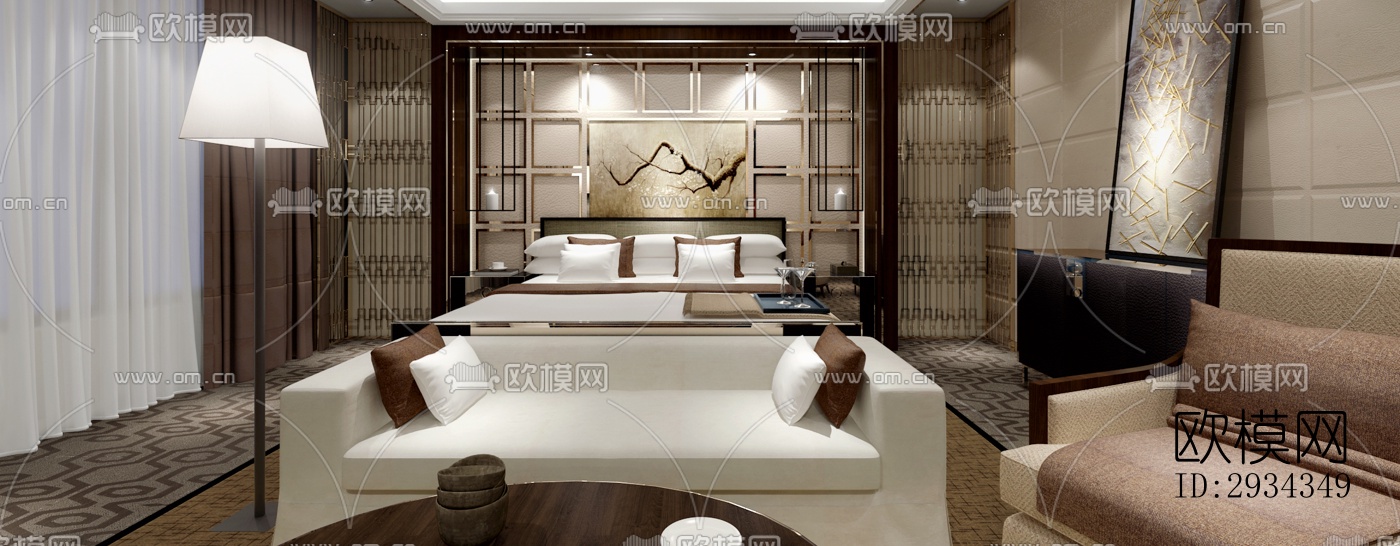 中式平层效果图下载（渲染图13）