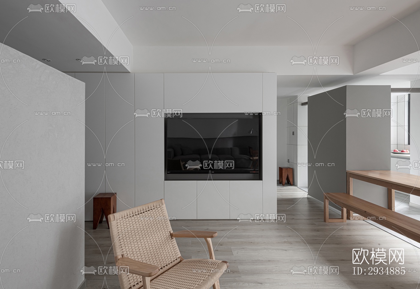 现代平层效果图下载（渲染图11）