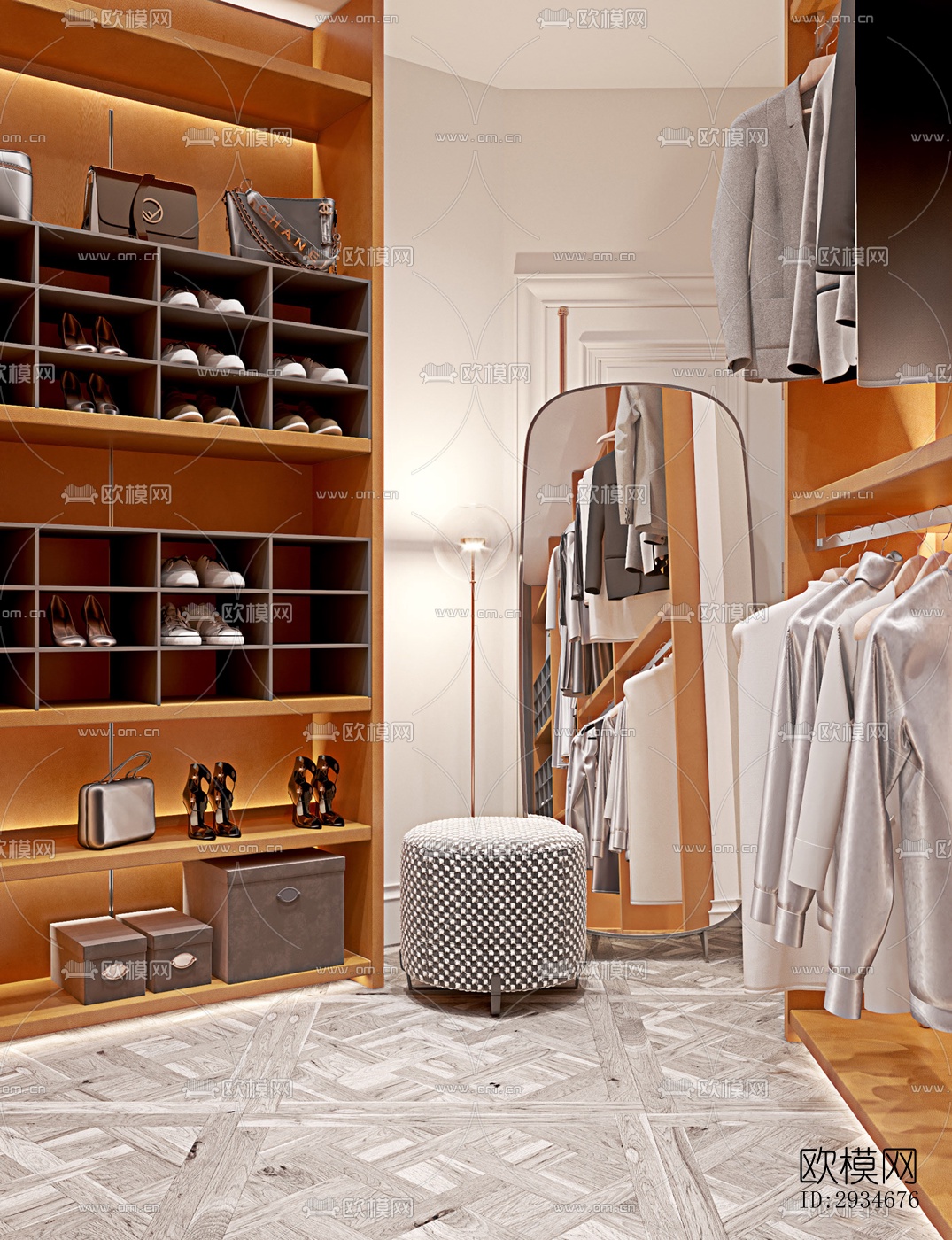 欧式平层效果图下载（渲染图9）