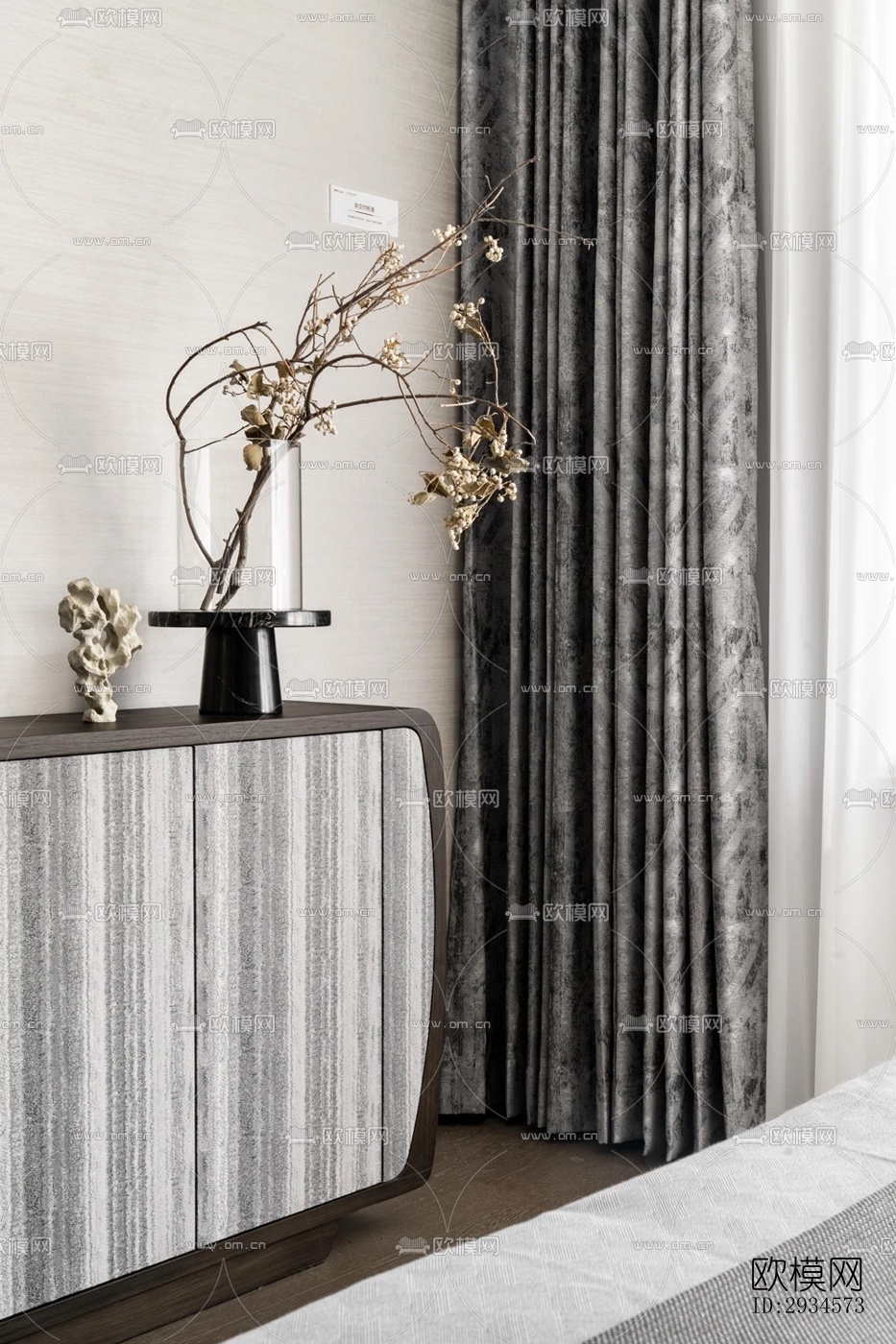 新中式平层效果图下载（渲染图9）