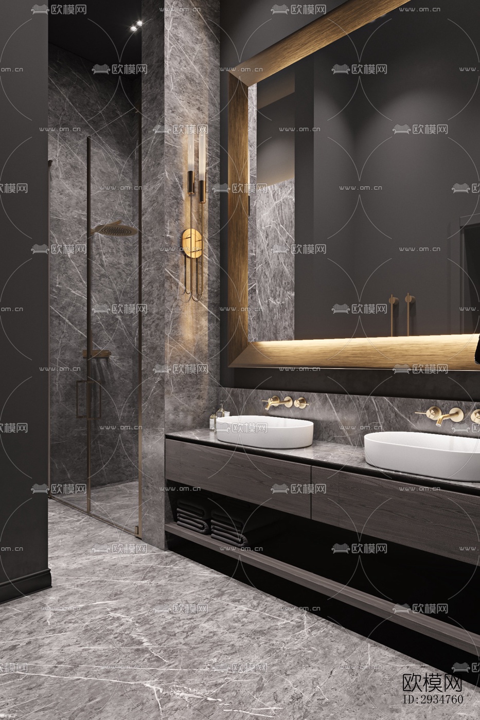 现代平层效果图下载（渲染图16）