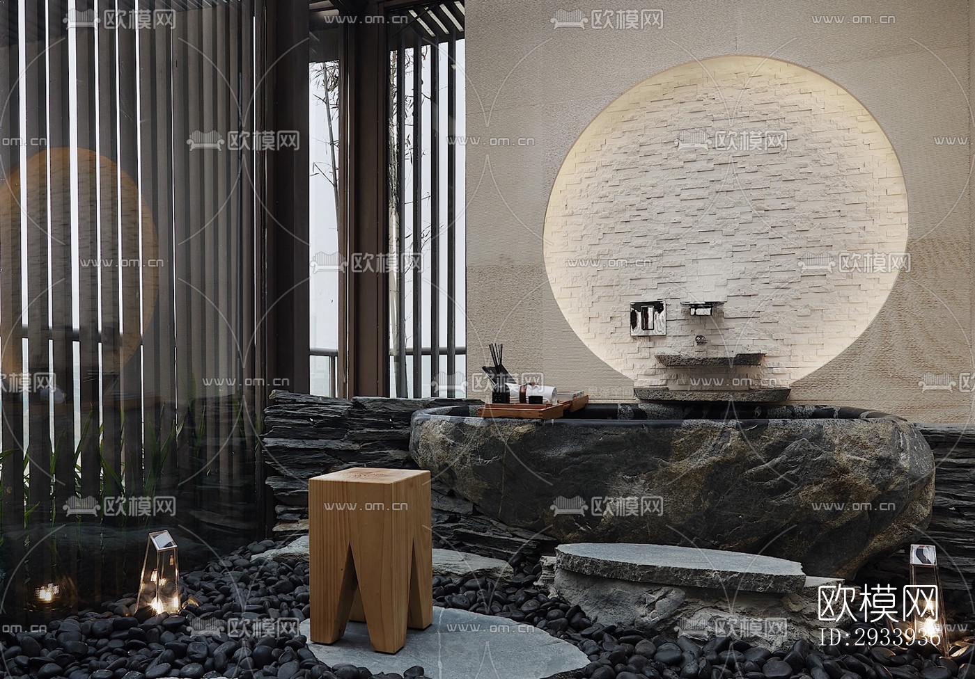 新中式别墅效果图下载（渲染图1）