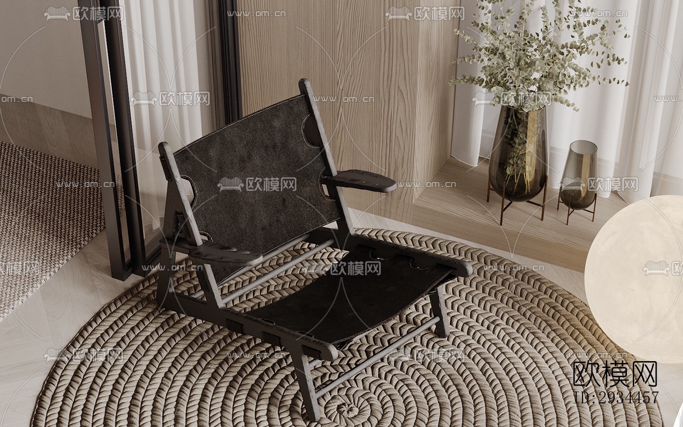 奶油风平层效果图下载（渲染图11）