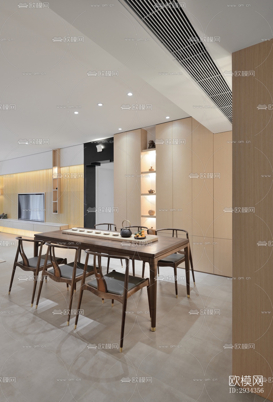 中式平层效果图下载（渲染图6）