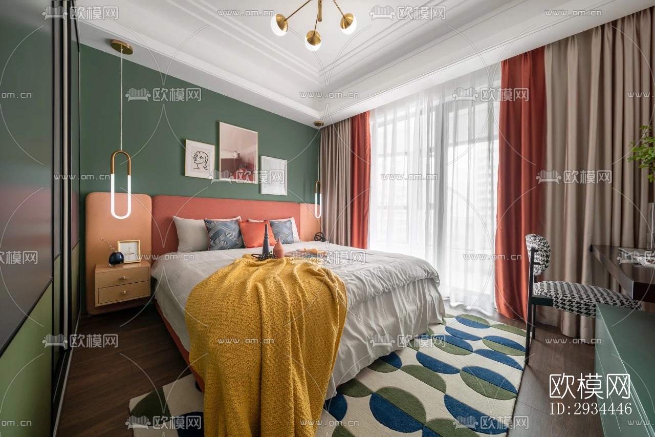 后现代平层效果图下载（渲染图13）