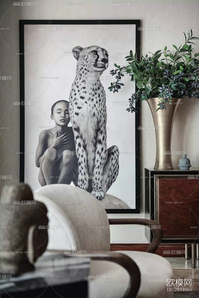 新中式平层效果图下载（渲染图19）