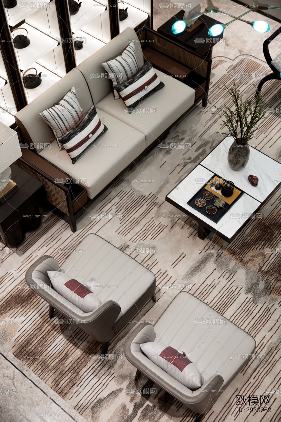 新中式别墅效果图下载（渲染图11）