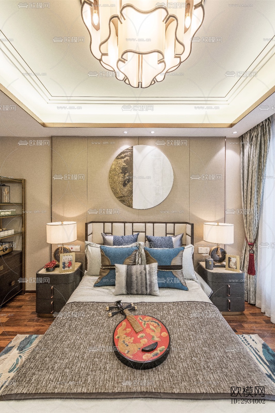 新中式别墅效果图下载（渲染图9）