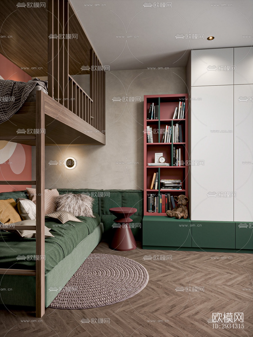 现代复式效果图下载（渲染图4）