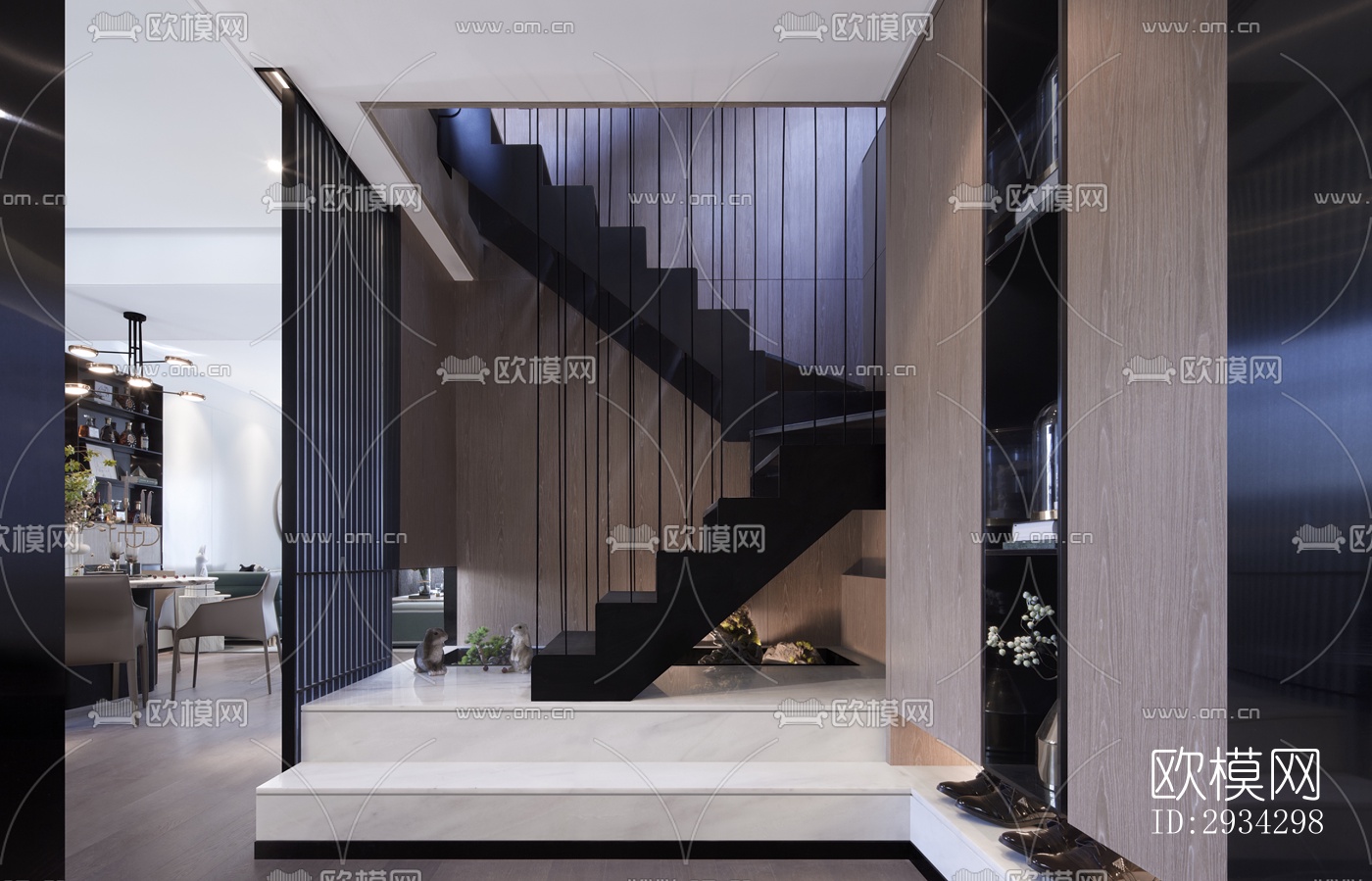 现代复式效果图下载（渲染图6）