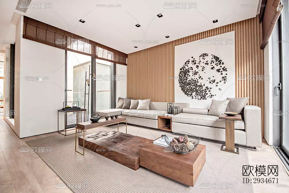 日式平层效果图下载（渲染图11）