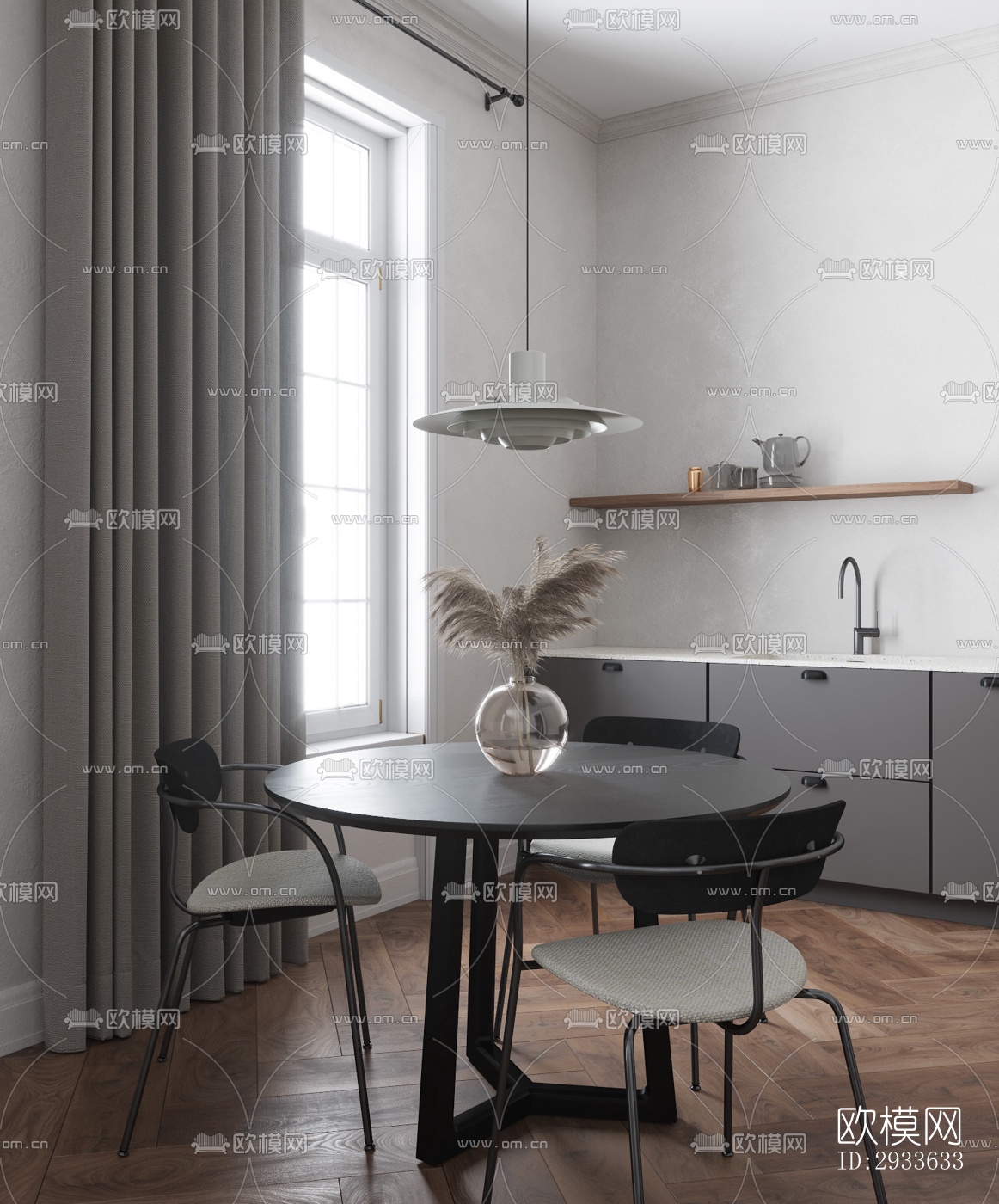 北欧公寓效果图下载（渲染图1）