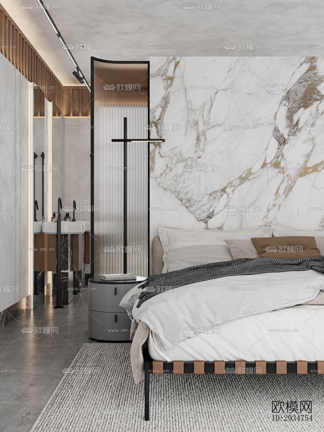 现代平层效果图下载（渲染图4）