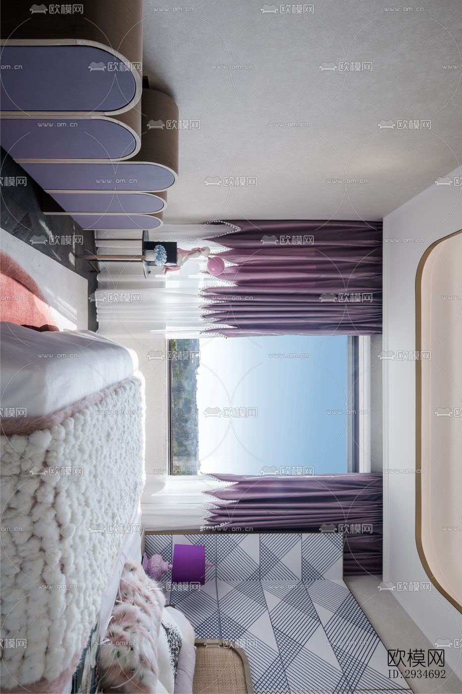 法式平层效果图下载（渲染图2）