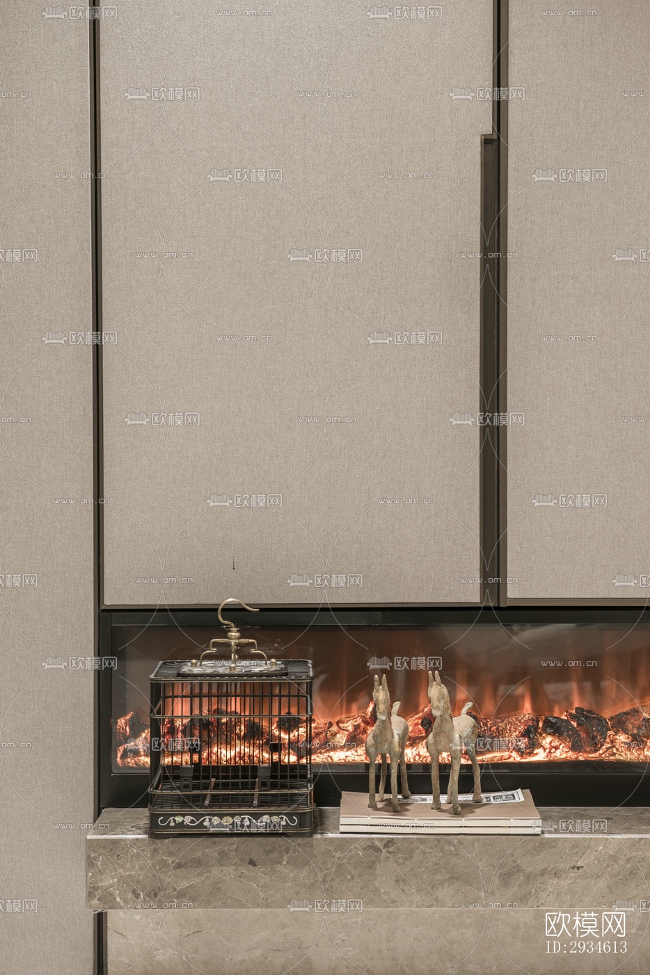 新中式平层效果图下载（渲染图18）