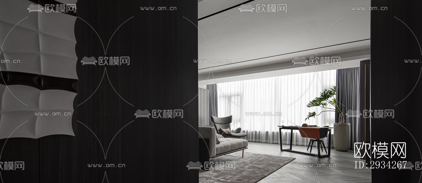 现代复式效果图下载（渲染图9）