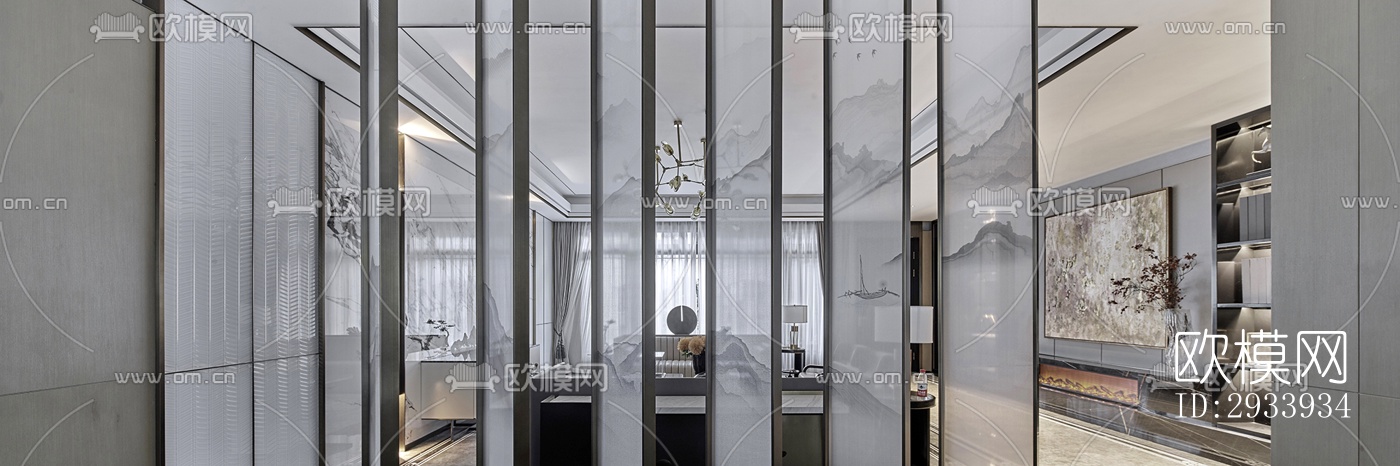 新中式别墅效果图下载（渲染图15）