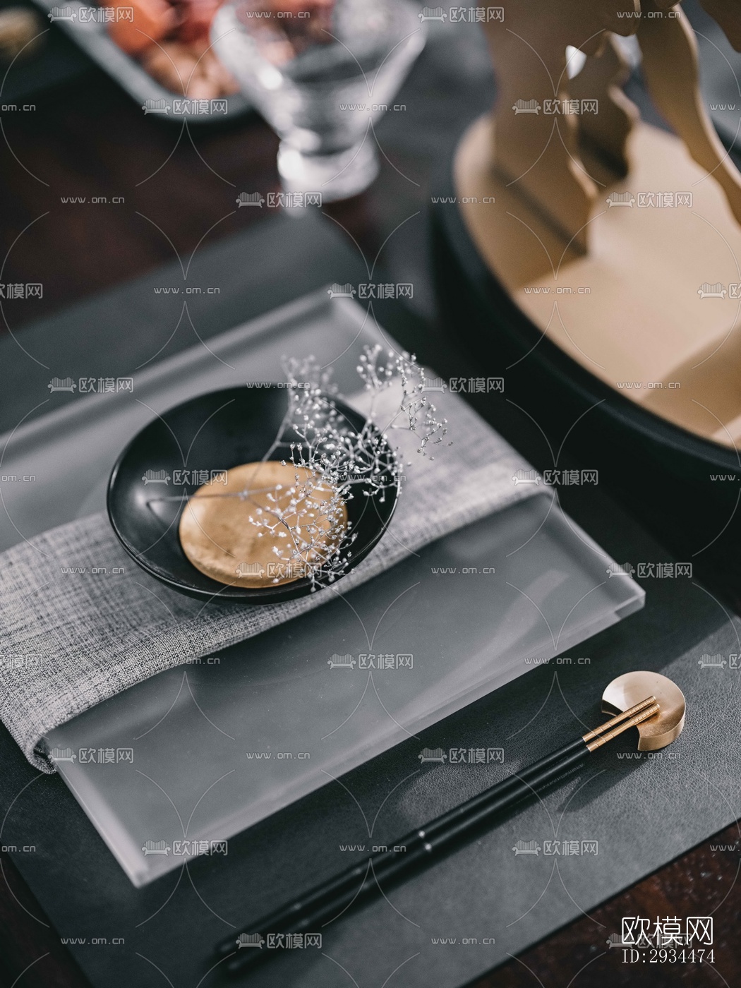 新中式平层效果图下载（渲染图7）