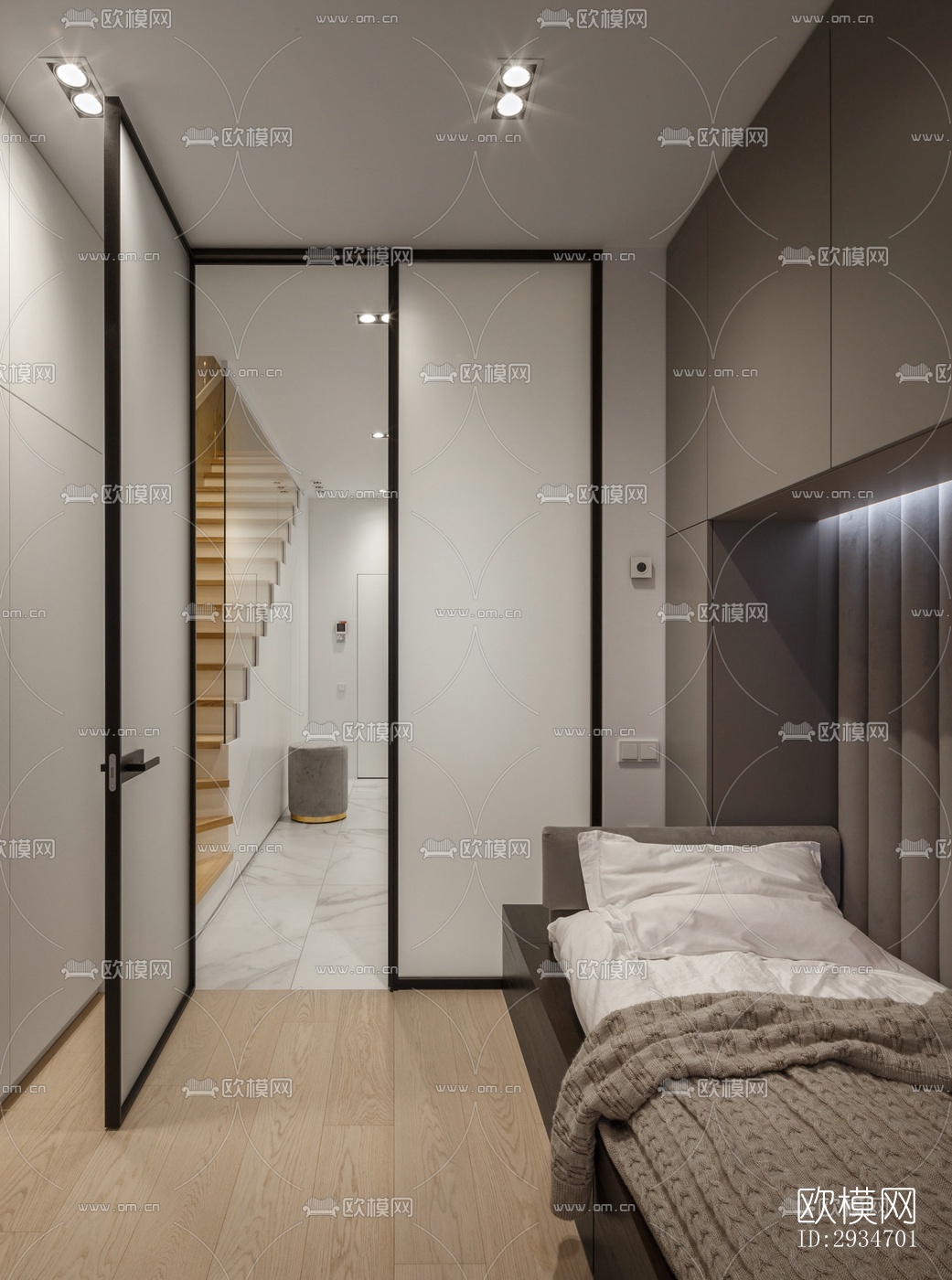 现代平层效果图下载（渲染图4）