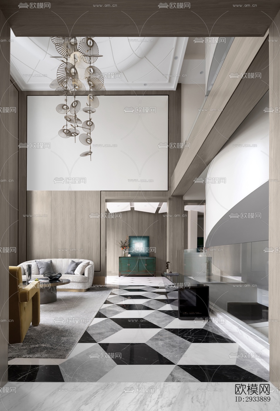 后现代别墅效果图下载（渲染图3）