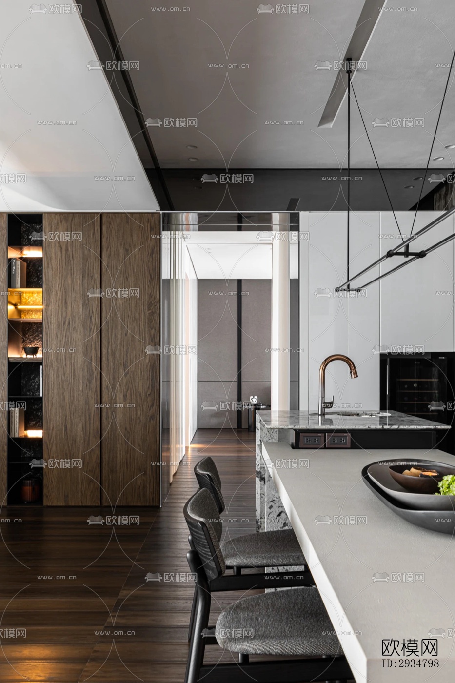 现代平层效果图下载（渲染图2）