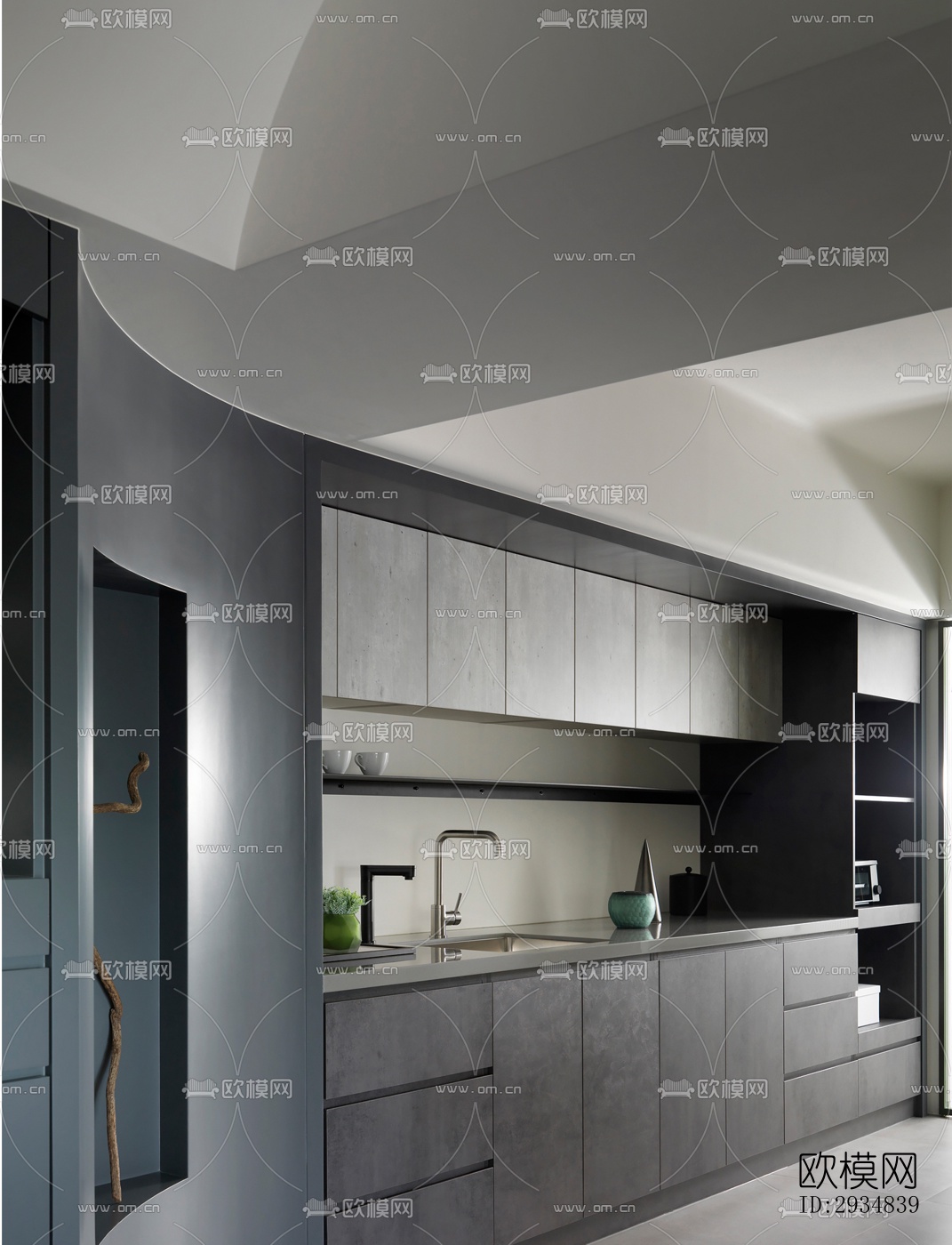 现代平层效果图下载（渲染图3）