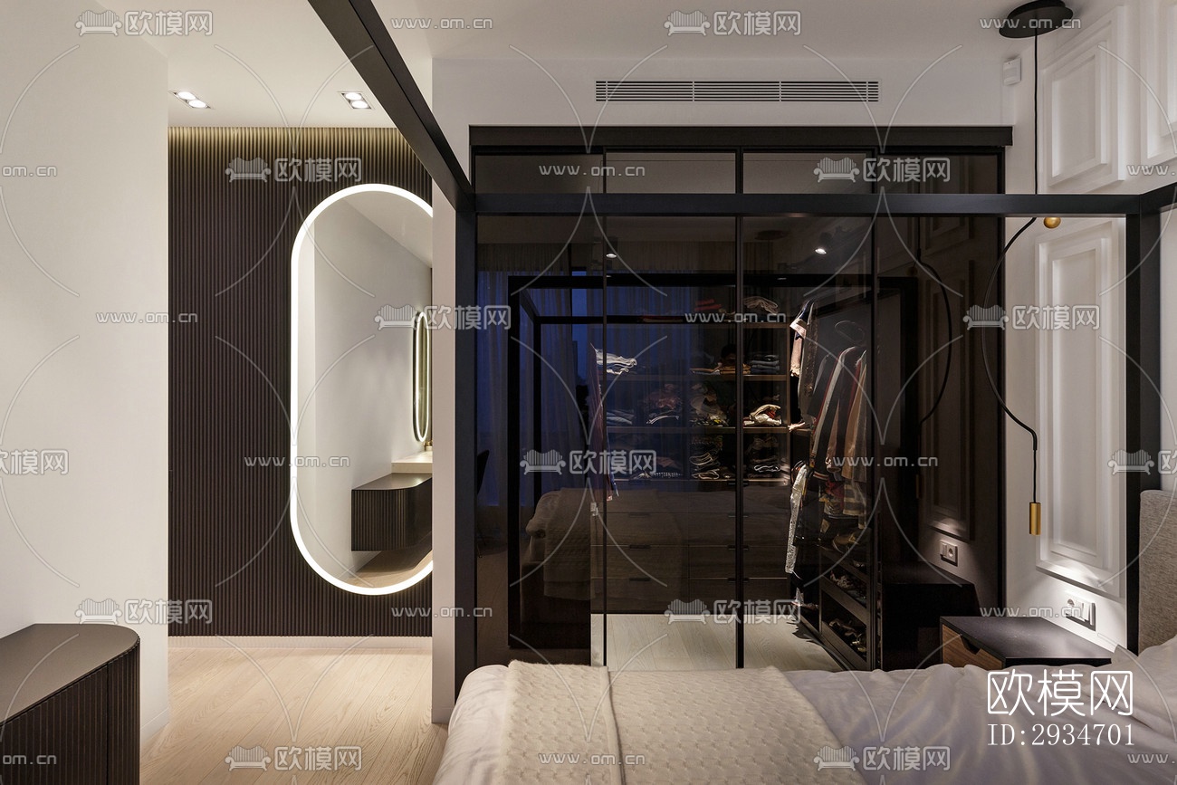 现代平层效果图下载（渲染图11）