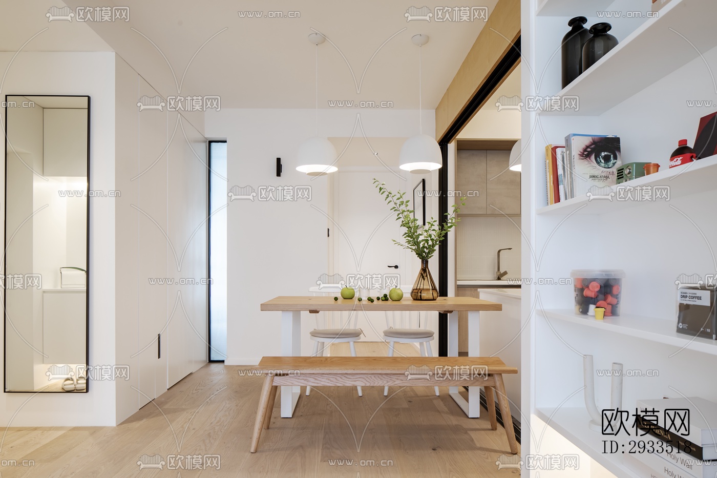 北欧公寓效果图下载（渲染图6）