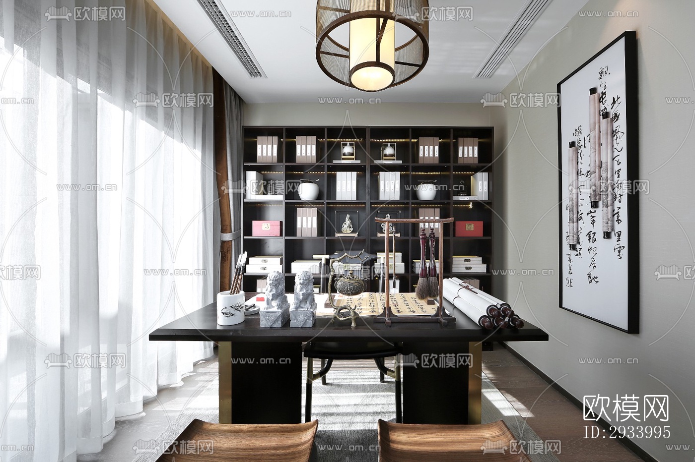 新中式别墅效果图下载（渲染图3）