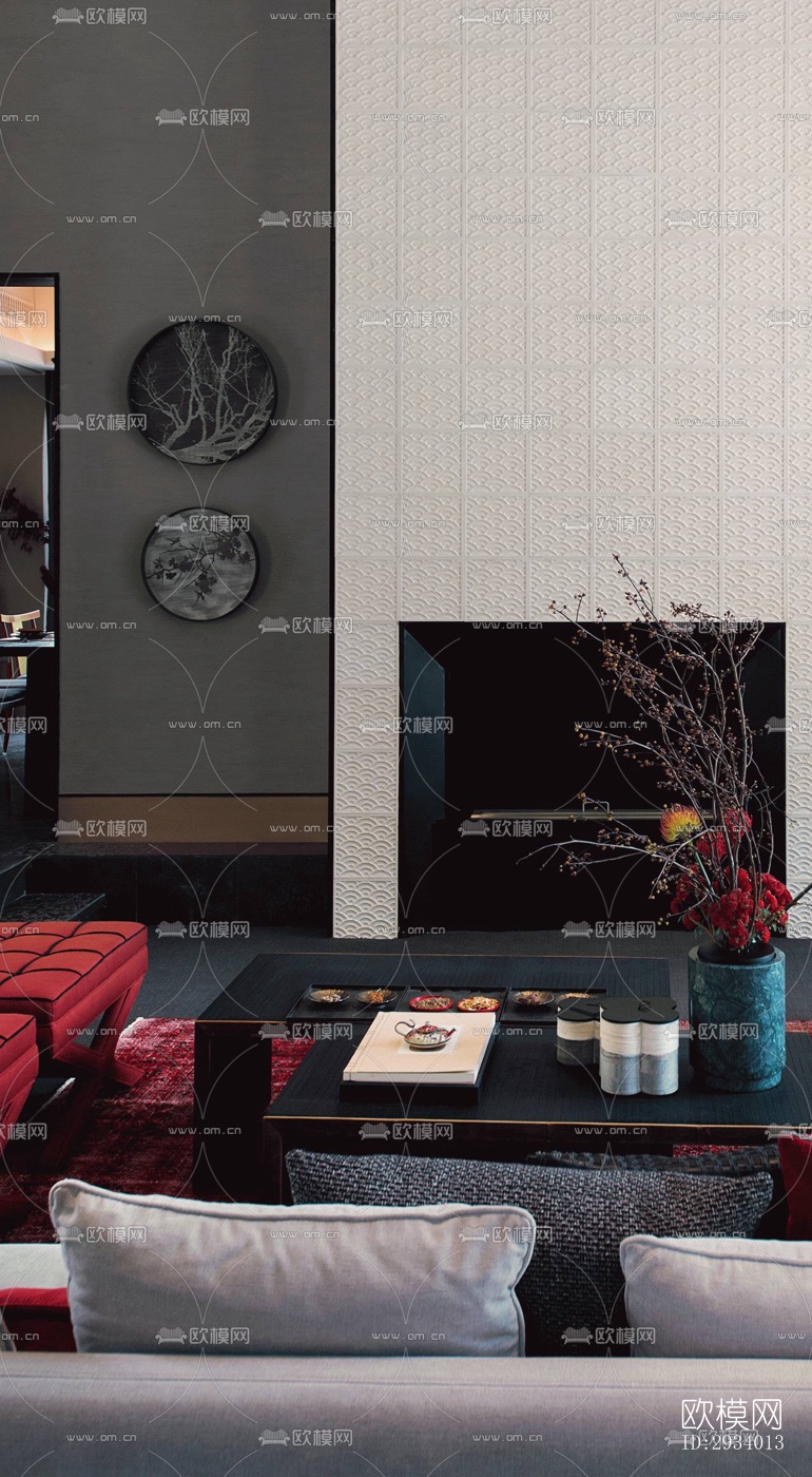 新中式别墅效果图下载（渲染图7）