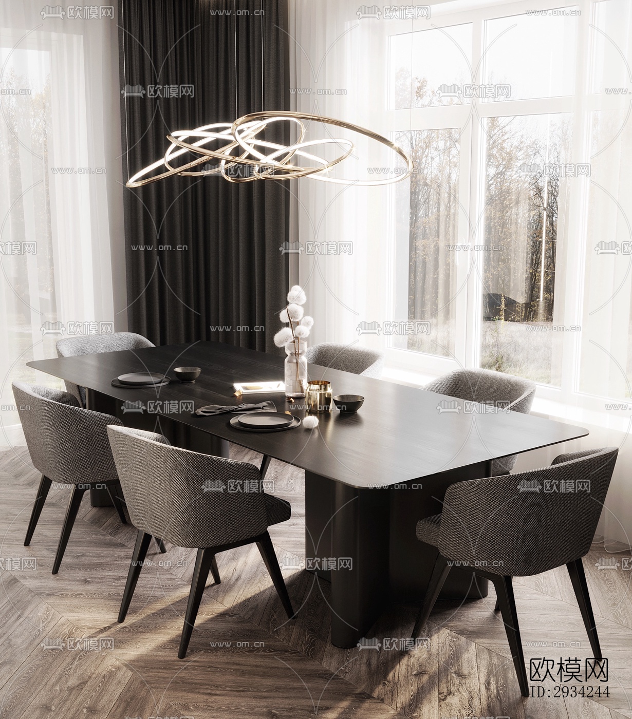 现代复式效果图下载（渲染图12）