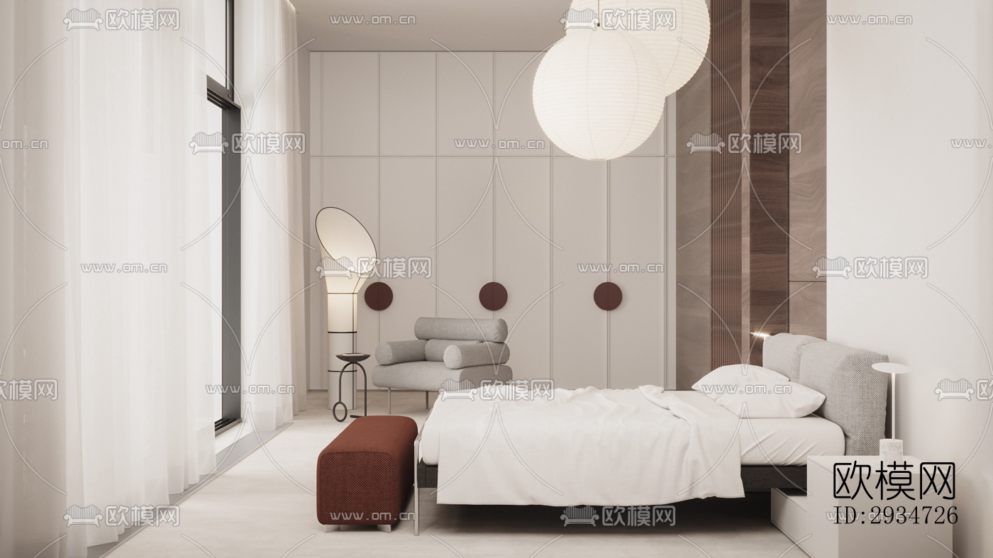 现代平层效果图下载（渲染图7）