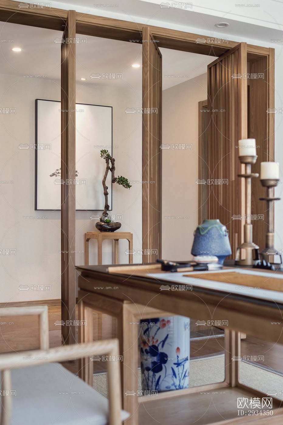 中式平层效果图下载（渲染图2）