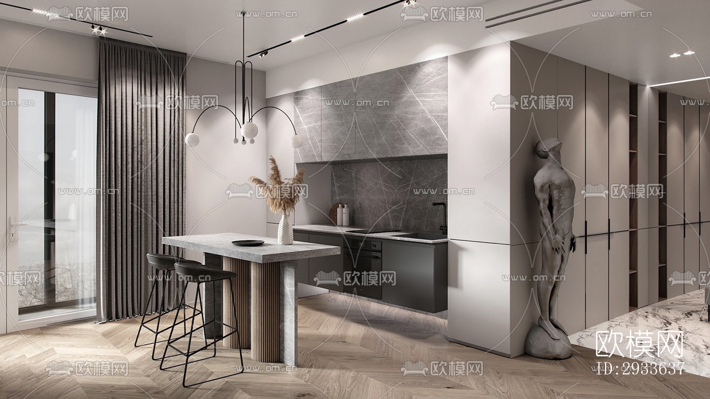 北欧公寓效果图下载（渲染图17）